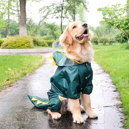 "Waterproof Pet Raincoat - Lightweight, Adjustable, and Reflective Dog & Cat Rain Jacket - Available in Various Sizes and Colors"