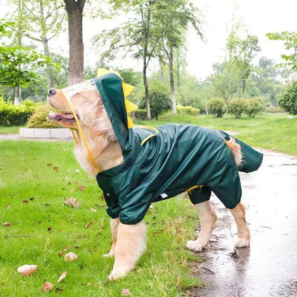 "Waterproof Pet Raincoat - Lightweight, Adjustable, and Reflective Dog & Cat Rain Jacket - Available in Various Sizes and Colors"