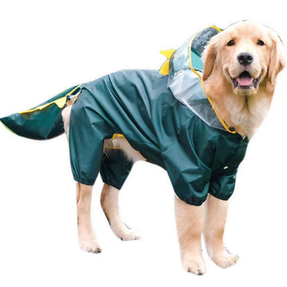 "Waterproof Pet Raincoat - Lightweight, Adjustable, and Reflective Dog & Cat Rain Jacket - Available in Various Sizes and Colors"