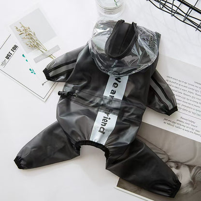 "Waterproof Pet Raincoat - Lightweight, Adjustable, and Reflective Dog & Cat Rain Jacket - Available in Various Sizes and Colors